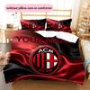 Custom Name,AC Milan Pattern Bedding Home Decoration Birthday Gift ( 1 duvet cover + 2 pillowcase, without core),fan merchandise.