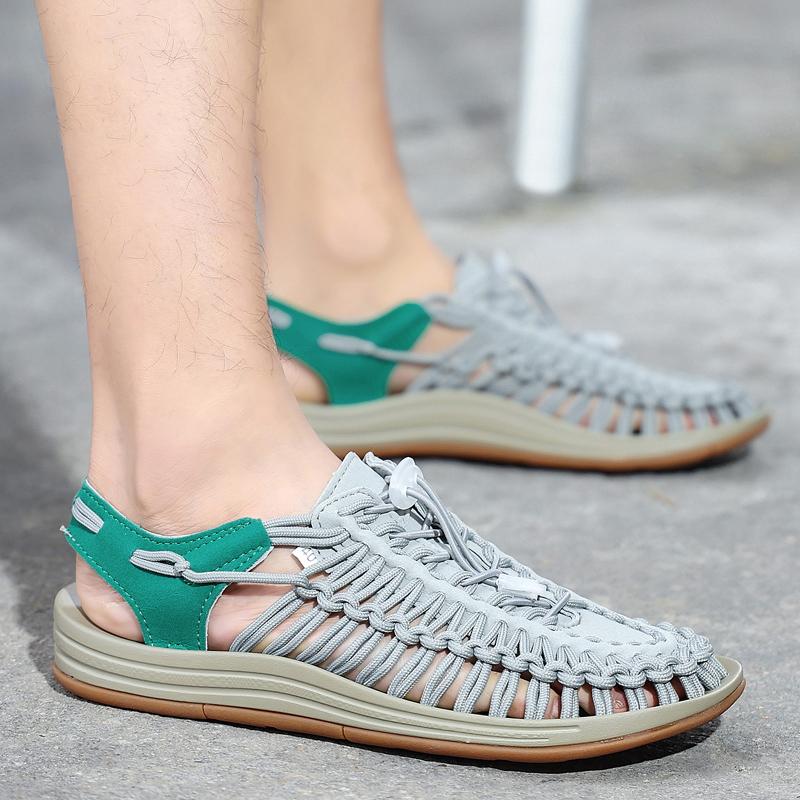 Fashion Summer Sandals Men Brand Designer Fashion Casual Outdoor Waders Large Size Hand-woven High Quality Beach Sandal Shollow Out Shoe