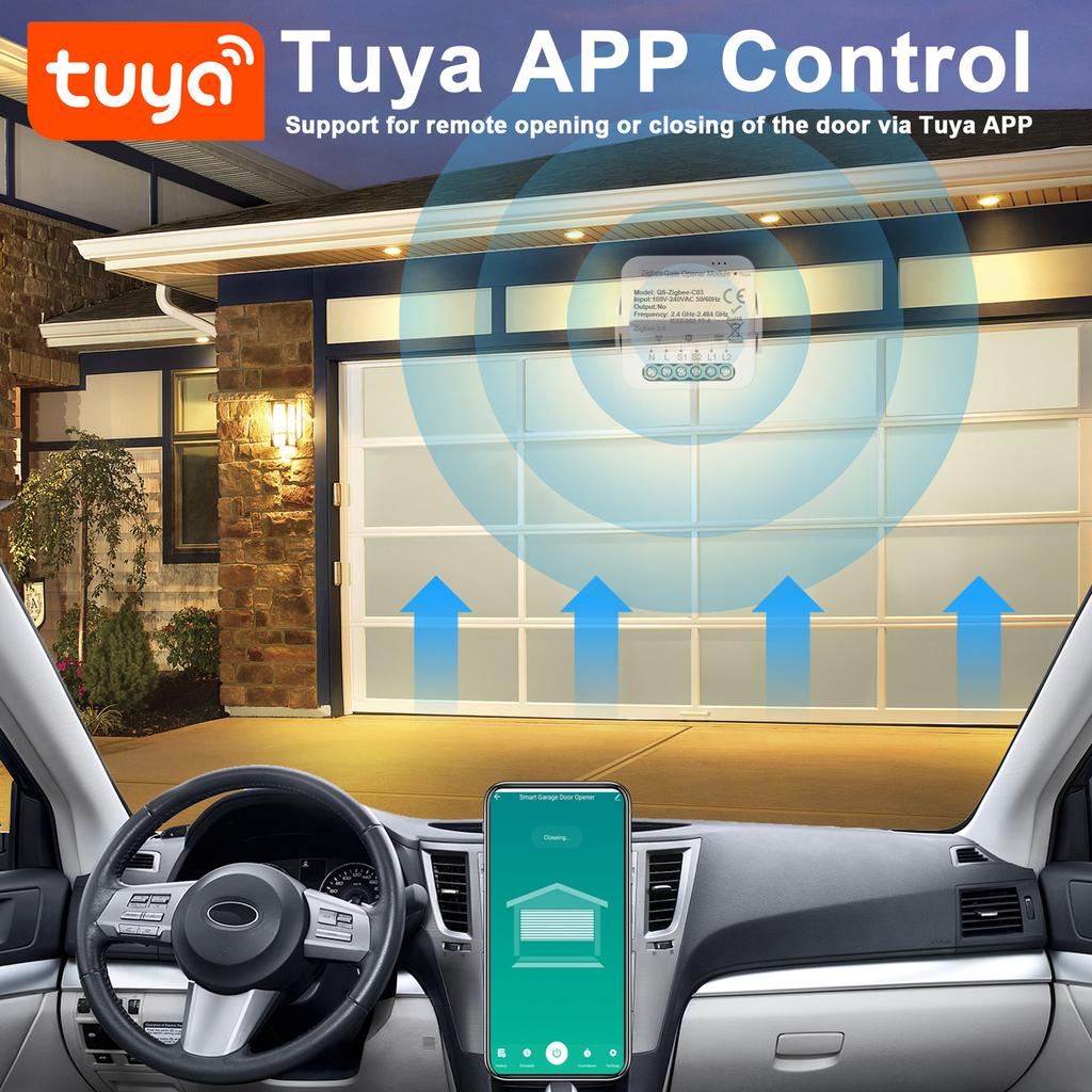 Tuya ZigBee Gate Opener Intelligent Garage Door Opener Controller Mobilephone Remotely APP Control