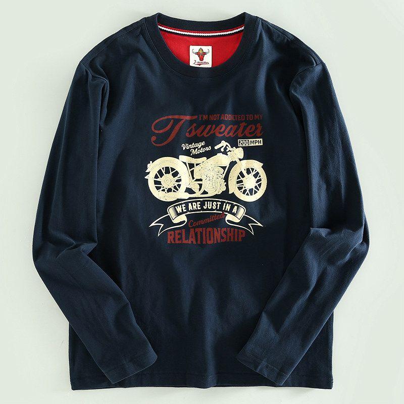 Foreign Trade Export Balance Men's Long sleeves Shirt O-neck pullover Fashion Print Casual Top Fashion Brand Bottoming Shirt