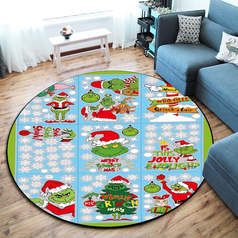 American Christmas Comedy How the Grinch Stole Christmas carpet Household goods decoration anti slip home table and chair mat aisle door mat carpet 25