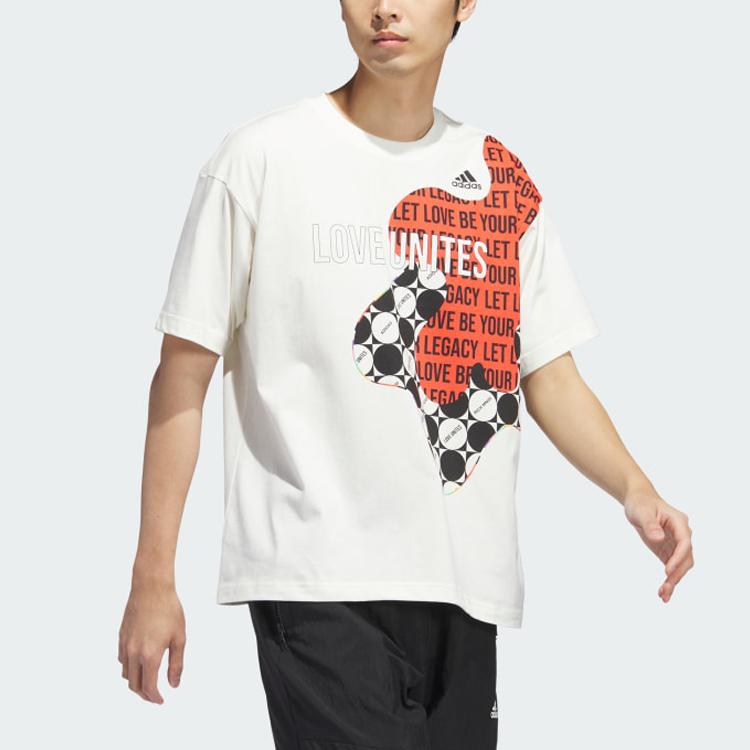 Adidas Grafisk Pride T-skjorte Unisex Topper Hvit HZ3121