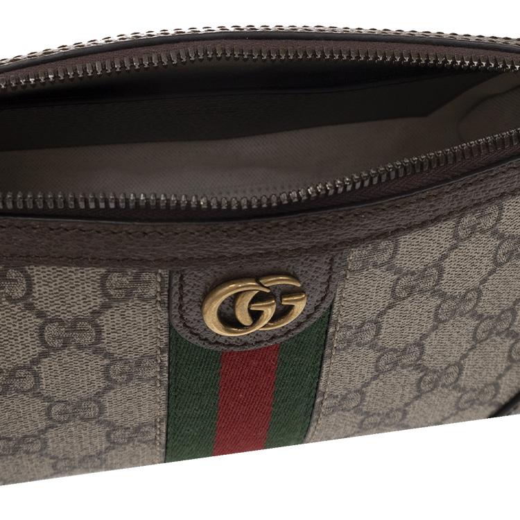 Gucci Ophidia Double G Logo Adjustable Shoulder Strap Zipper Closure Canvas And Leather Messenger Bag Men Messenger Bag Beige Brown 752581-96IWT-8745