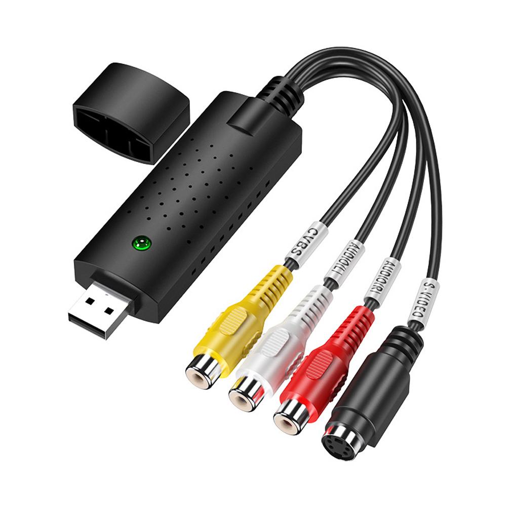 

Відеоадаптер USB 2.0 з o Захоплення USB 2.0 ТВ DVD Адаптер для захоплення відео чорний