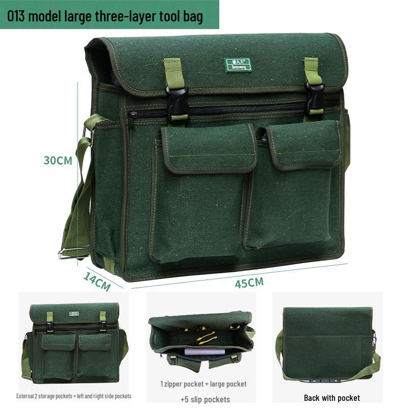 Multifunctional Electrician Canvas Tool Bag - Wear-resistant, Thickened, Shoulder/Crossbody