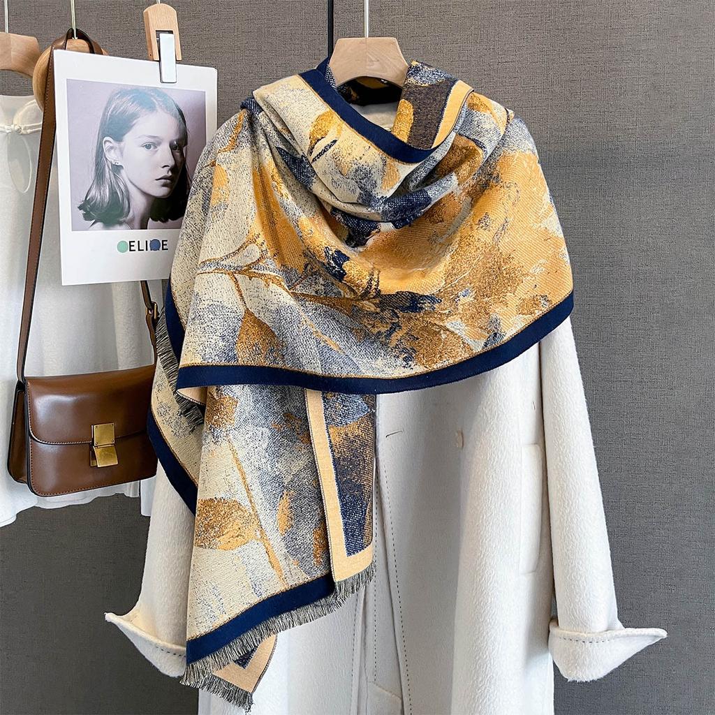 Fular Nou de Lux Călduros Pentru Femei Toamnă/Iarnă Ciucuri Șal Pașmină Cașmir Imitație Bătătură Îngroșată Pătură Rezistentă la Frig