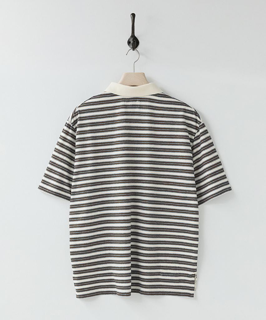 Leopeusaideu Multi Stripe Polo Shirt Ecru