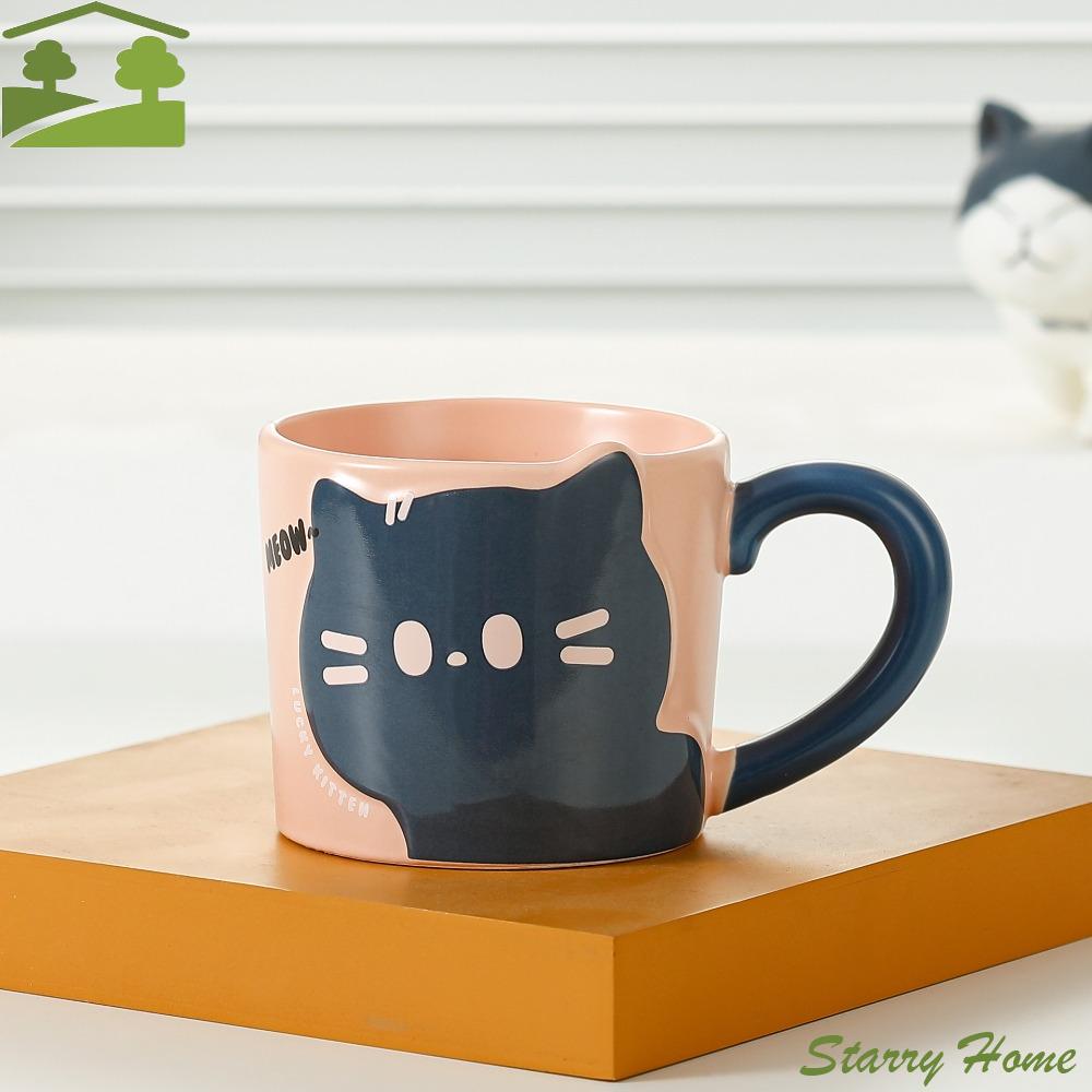 Cat Pattern Cat Coffee Cup Cute Design Japanese Cartoon Coffee Mug Creative Style Ceramic Material Drinking Cup Decorative Use