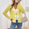 New Autumn and Winter Multi-color V-neck Bow Cardigan Sweater Coat for Women