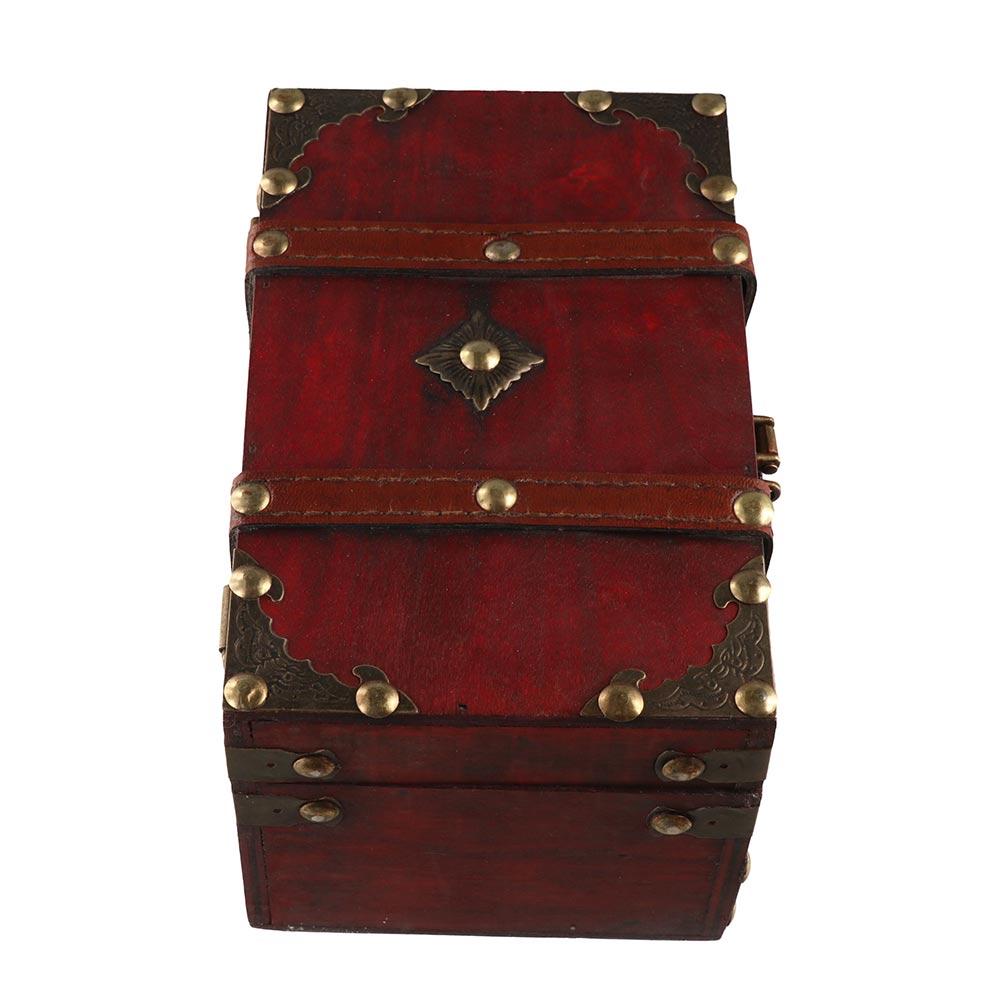 Antique Design Treasure Chest Vintage Trunk Containers Organizer Wooden Treasure Box  Props