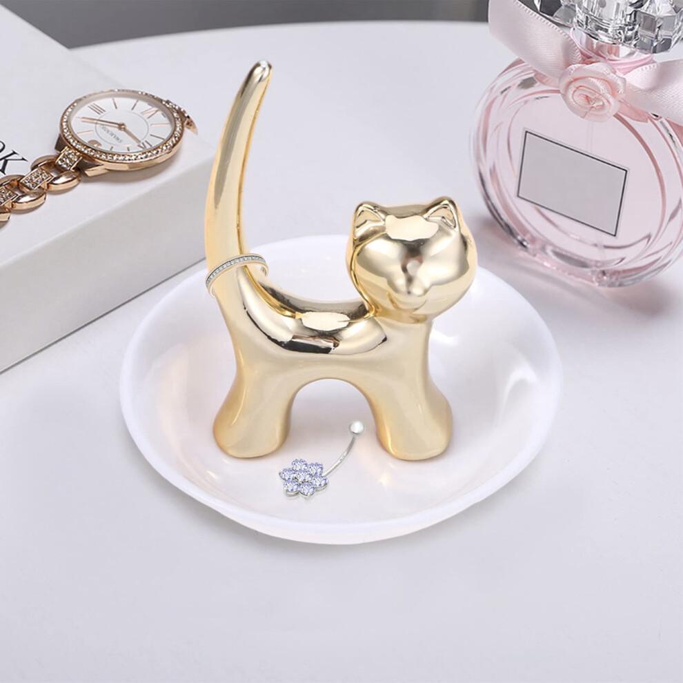 Cat Trinket Dish Jewellery Tray Ring Holder Jewelry Fashion Bracelets Earrings Storage B