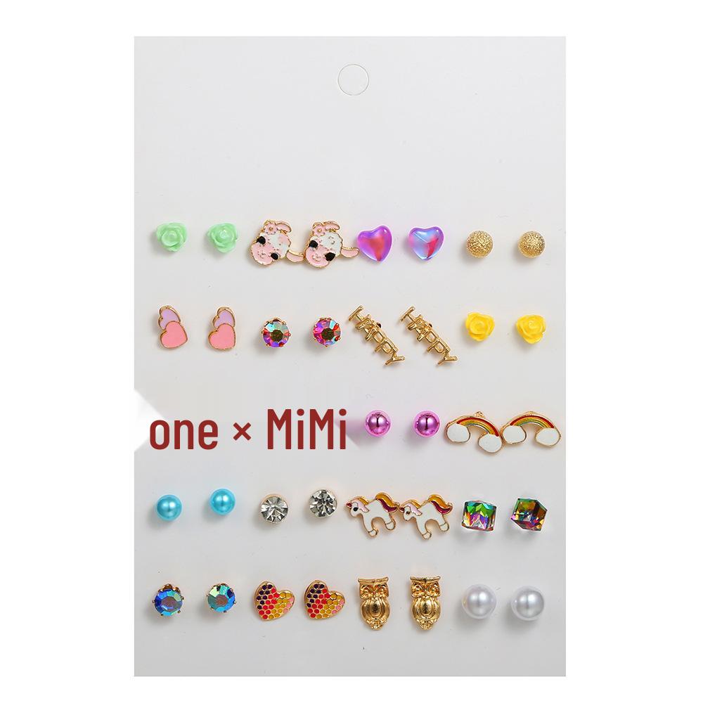 30-Pair Non-Repeating Korean & Western Style High-Quality Earrings Set for Women