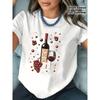 Elegant Wine Grapes Graphic Print T-shirt, Short Sleeve Crew Neck Casual Top for Summer & Spring, Women's Clothing