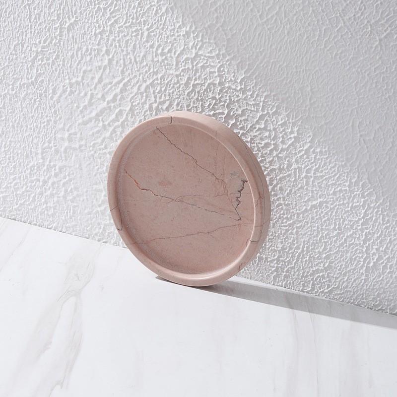Pink Marble Serving Tray Round Oval