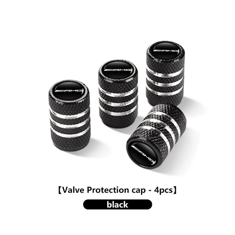 AZP2 4pcs Car Wheel Tire Valve Stems Cap Dustproof Protection Cover For Mercedes Benz AMG C180 C300 W124 W176 W177 C200 C260 GLC CLE