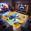 1pc Cartoon Rockman Game Megaman1 Print Area Rug - Soft, Washable Non-Slip Indoor Mat for Office Chairs, Living Room, Home Office Decorative Rug