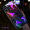 Geometry LED Light Luminous Phone Case For iPhone 16 15 13 Pro 12 Mini 14 Plus 11 XS Max X XR 8 7 Luxury Circuit Call Glow Shell