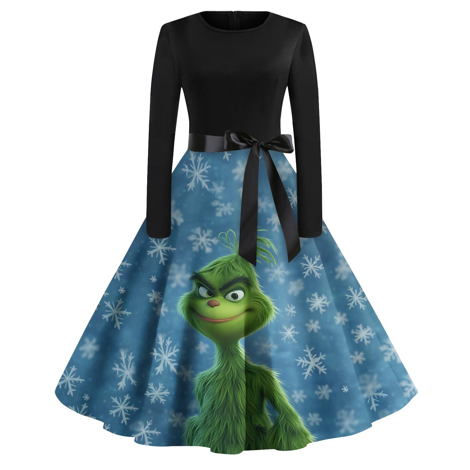 Женское повседневное модное платье с длинным рукавом и принтом — фото 9