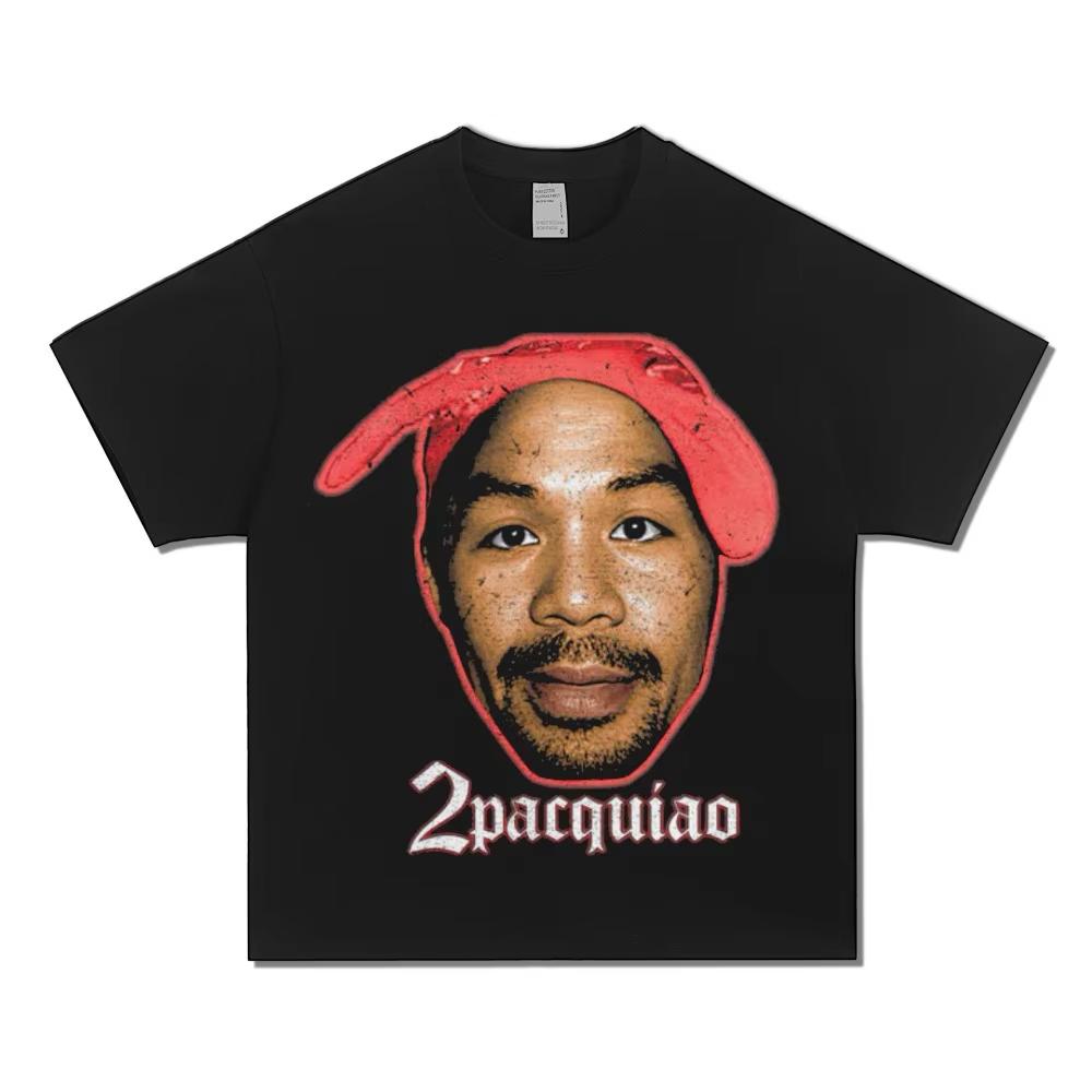 

2Pac Retro Hip Hop Portrait Graphic T-Shirt Y2K Streetwear Soft Cotton Short Sleeve Oversized Crew Neck for Unisex & Women 4XL