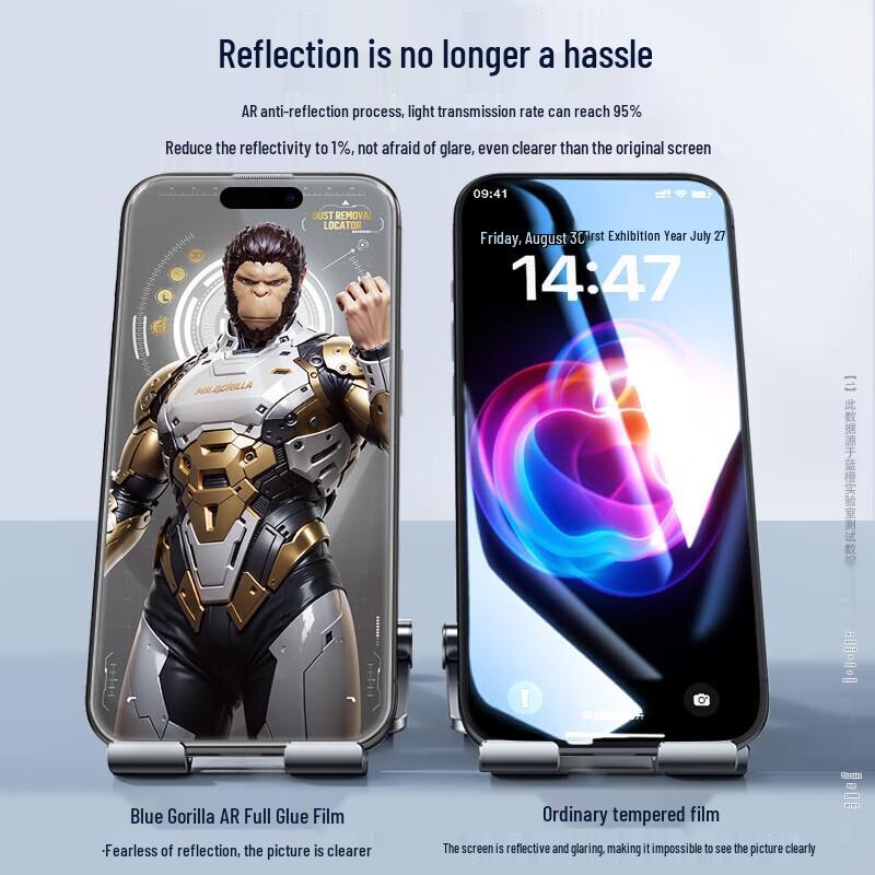 Mr. Blue Gorilla AR Tempered Glass Screen Protector for iPhone 16 Pro (2-Pack)