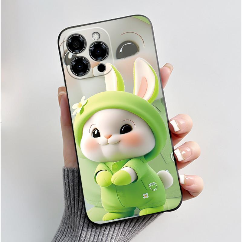 Phone Cases For Doogee Note 58 Note58 Pro Case Luxury Cute Love Rabbit Cartoon Funny Cover Black Soft Silicone Protective Casing