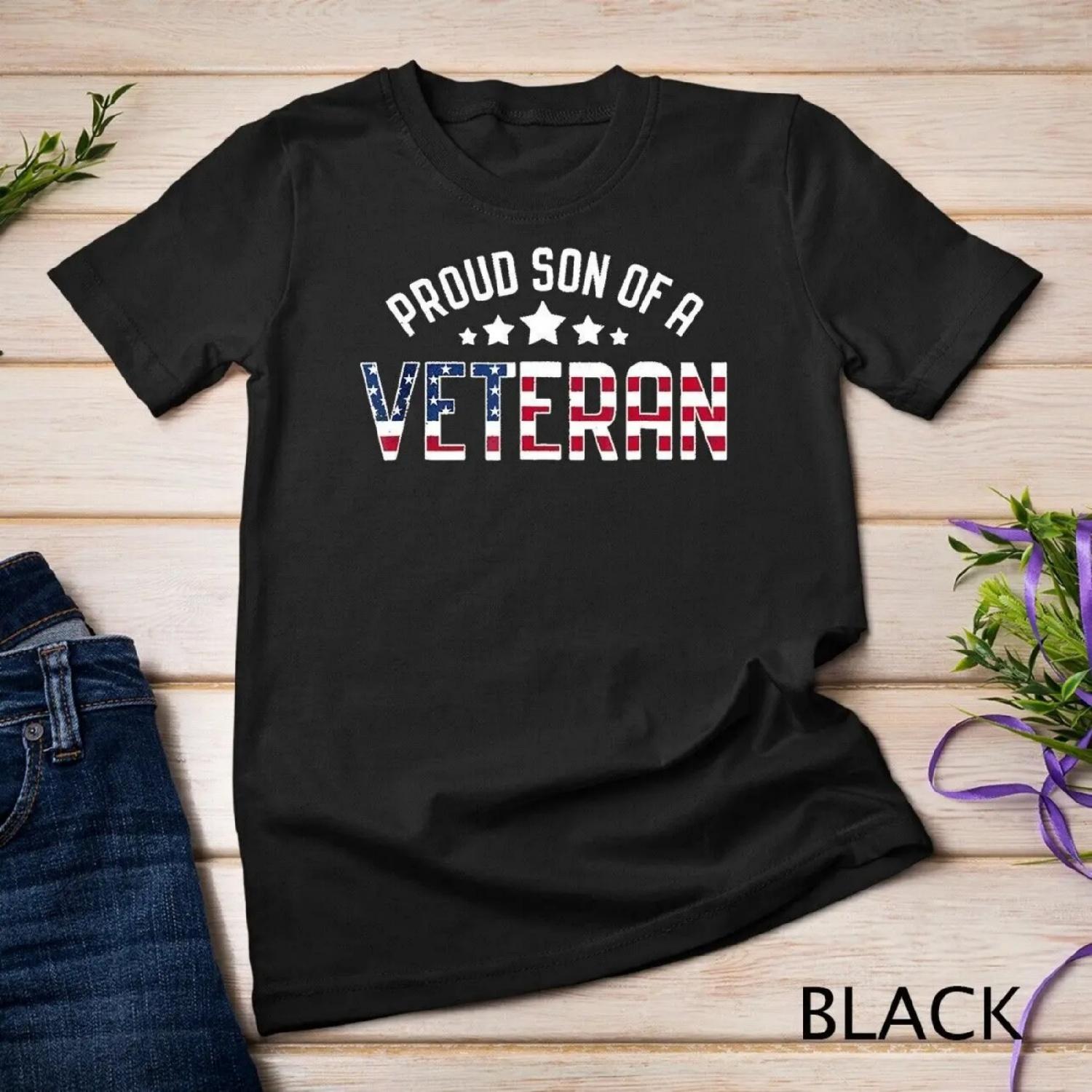 Armed Forces Proud Son Of A Veteran T Shirt Retro S