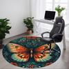 1pc Butterfly Garden Office Round Area Rug, Under Office Chairs Bedroom Living Room Home Decor, Room Deco