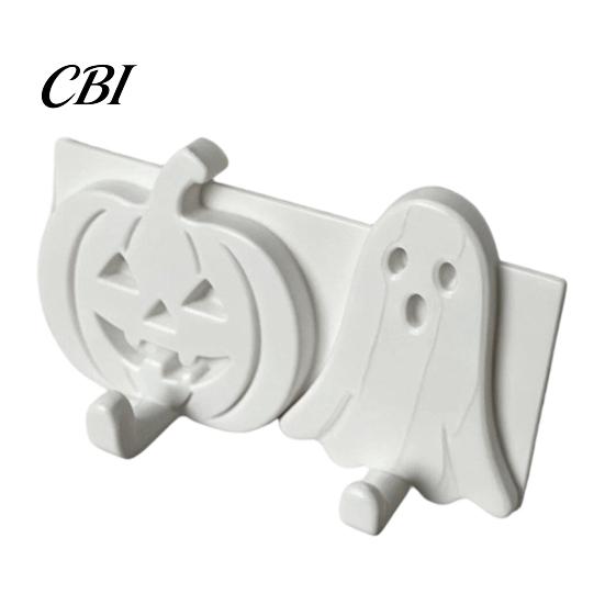 Pumpkin Face Hook Ghost Key Hook, 3D Printed Halloween Wall Decor, Adhesive No Drill Self Holder, Hanging Cute Hooks