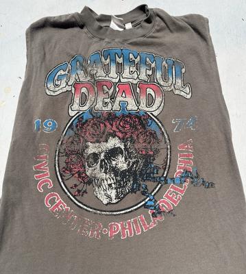 Women's Junk Food Tank Top Shirt Grateful Dead M 60s Spell-Out Garcia Weir SF CA