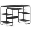 Desk with Storage Space Black Oak Look