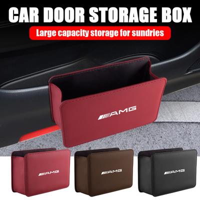 Leather Car Door Seat Organizer Box Stowing Tidy Storage Bag For AMG W140 W168 W169 W176 W177 GLS GLB EQC CLS SLK A200 GLK CLK