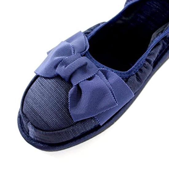 Kirschblüte Tragbare Hausschuhe mit Absätzen Kirschband 3,5 cm (Marine) - KS35C-NS22-L