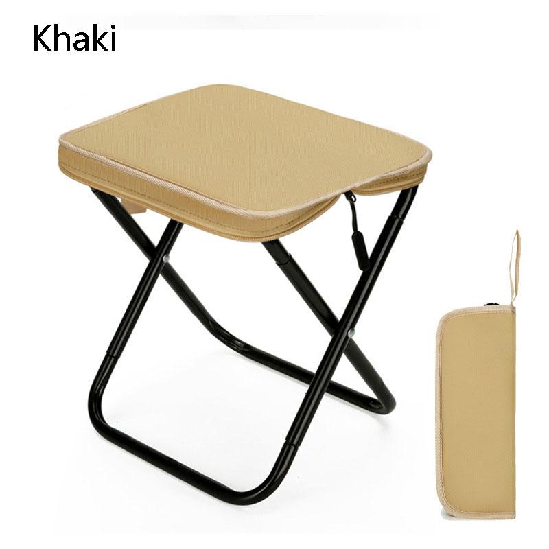 Portable Foldable Stool Double Oxford Fabric Compact Pouch Chair Lightweight Travel Seat for Public Transport Metro Emergency Stool