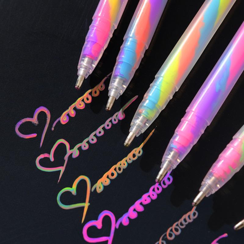 Christmas Color Fluorescent Neutral Pen Student Marking Hand Account Drawing Greeting Card Festival Atmosphere Spiral Pen 1.2mm
