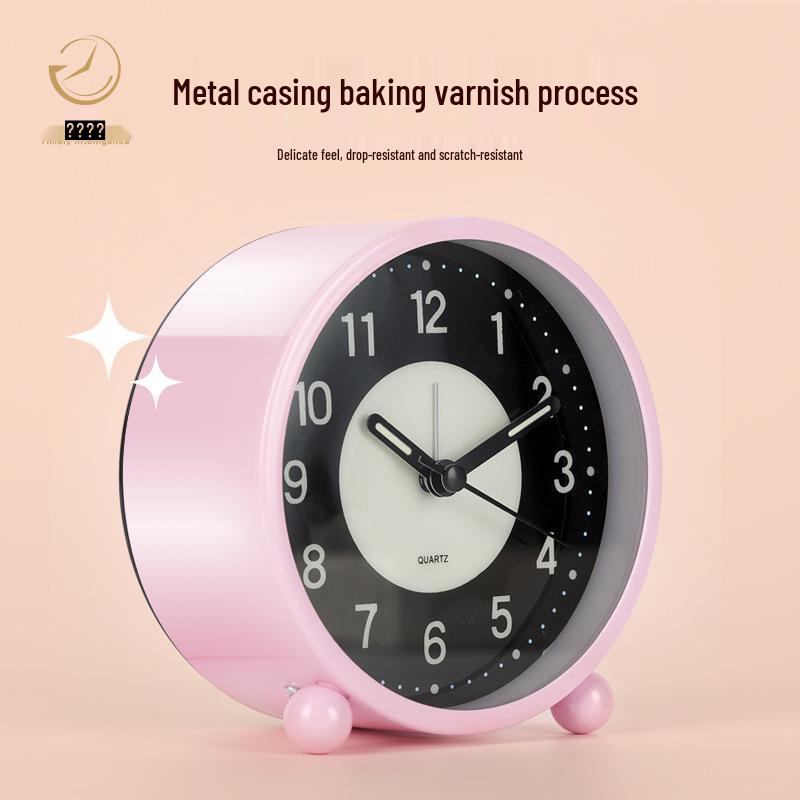4.5-inch Luminous Silent Metal LED Alarm Clock - Student Bedside Table Clock