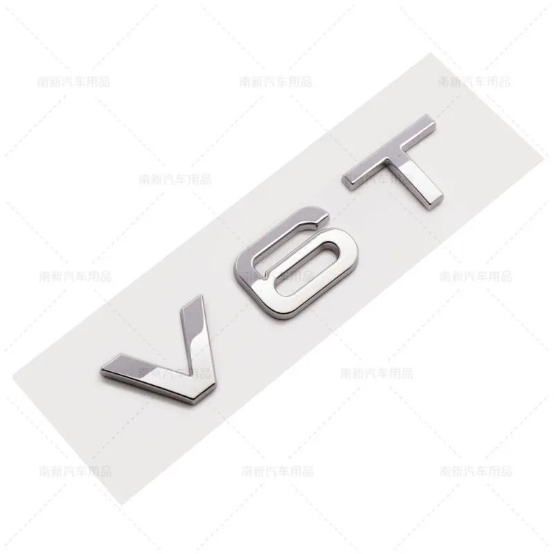 3D ABS V6T V8T Logo Car Rear Boot Trunk Side Fender Car Emblem Badge Sticker Decals For Q1 A4L A5 A6L A7 S4 S5 Car Accessories
