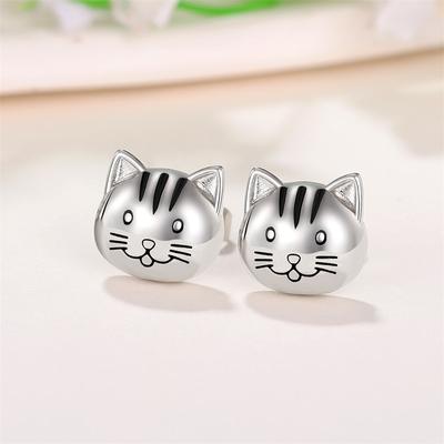 Huitan Niedliche Katzen-Ohrstecker, farbige Ohr-Accessoires für Damen, ausgefallenes Mädchen, Geburtstagsgeschenk, Alltagskleidung, Party, Statement-Schmuck