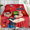 Po-peye And Olive In Action Blanket Flannel Throw for Sofa, Indoor, Camping, Living Room, Office, Chair, And Bed Soft Birthday Gift