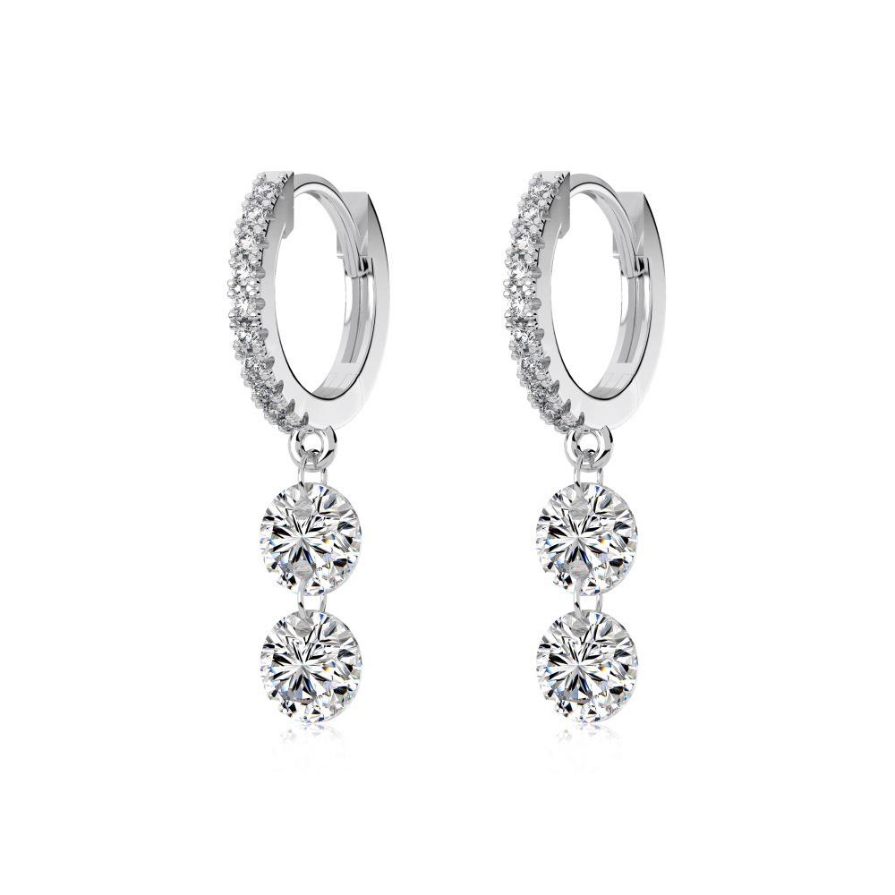 Japanische & Koreanische S925 Sterling Silber Geometrische Zirkon Ohrstecker für Damen - Elegantes, Vielseitiges, Leichter Luxus Modeaccessoire