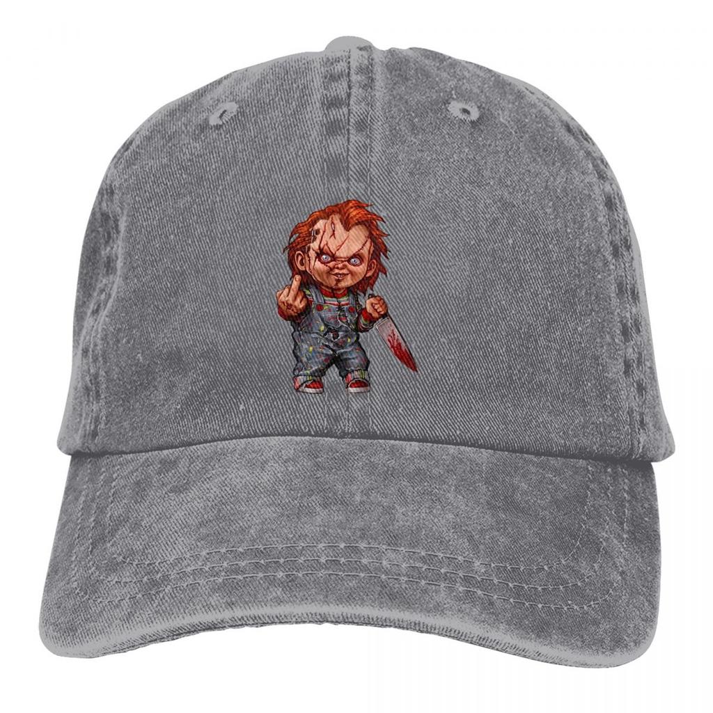Sommerkappe Sonnenschirm Die Killerpuppe Hip-Hop-Kappen Childs Play Chucky Horrorfilm Cowboyhut Schirmmützen