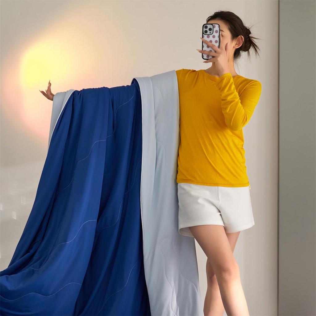 Class A Deep Sleep Cooling Quilt - Ice Silk Soy Fiber, Single/Double, Gift Box Set