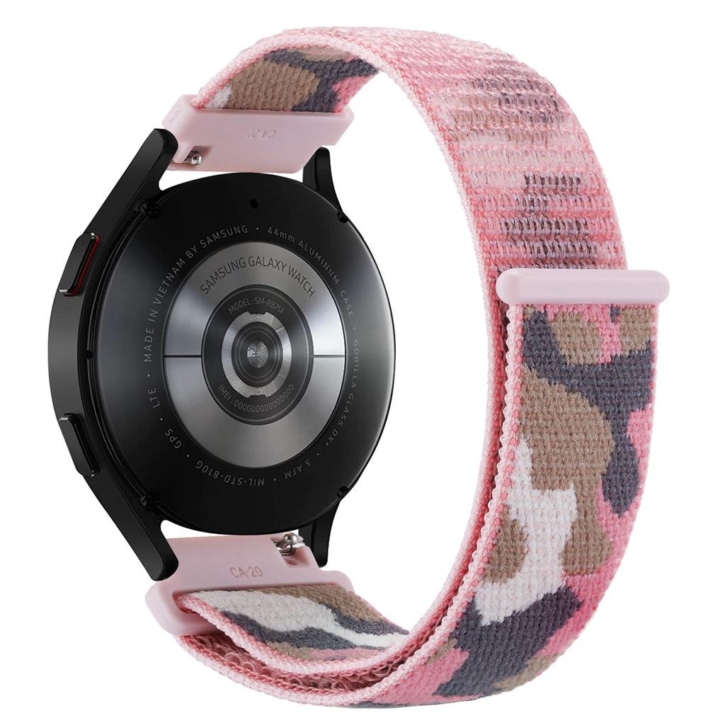 For Samsung Galaxy Watch3 45mm/Huawei Watch GT 3 Pro 46mm Watch Band 22mm Camouflage Nylon Adjustable Loop Wrist Strap