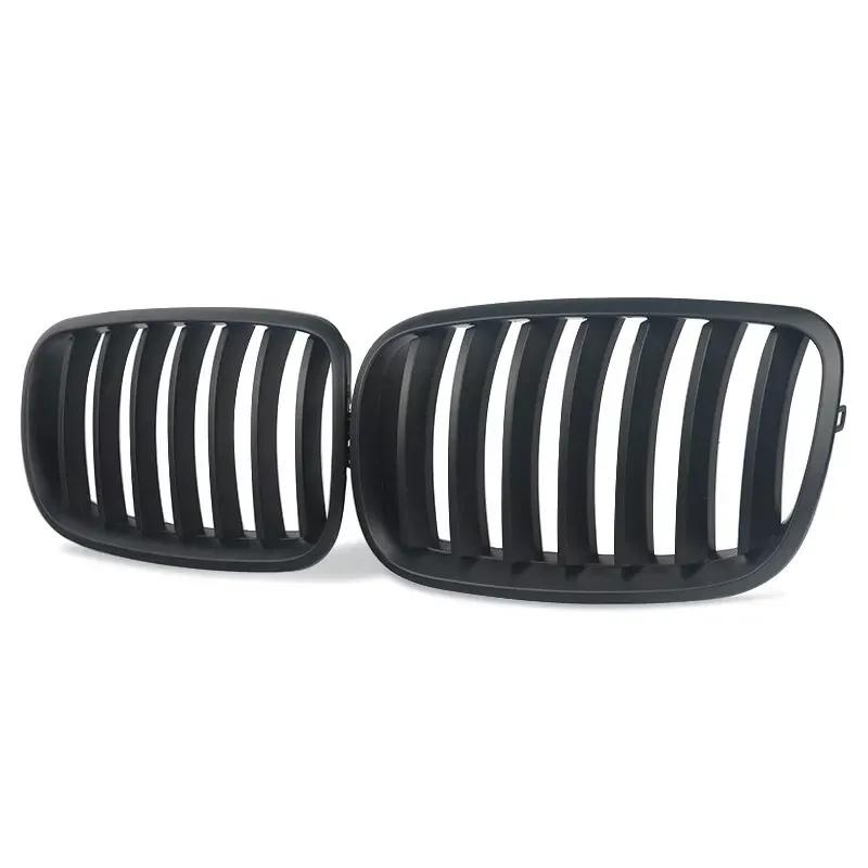 For BMW X5 E70 X6 E71 2007-2013 ABS Car Grille Front Kidney Grill Single Line Matte Black 51137157687 51137157688 51137185223