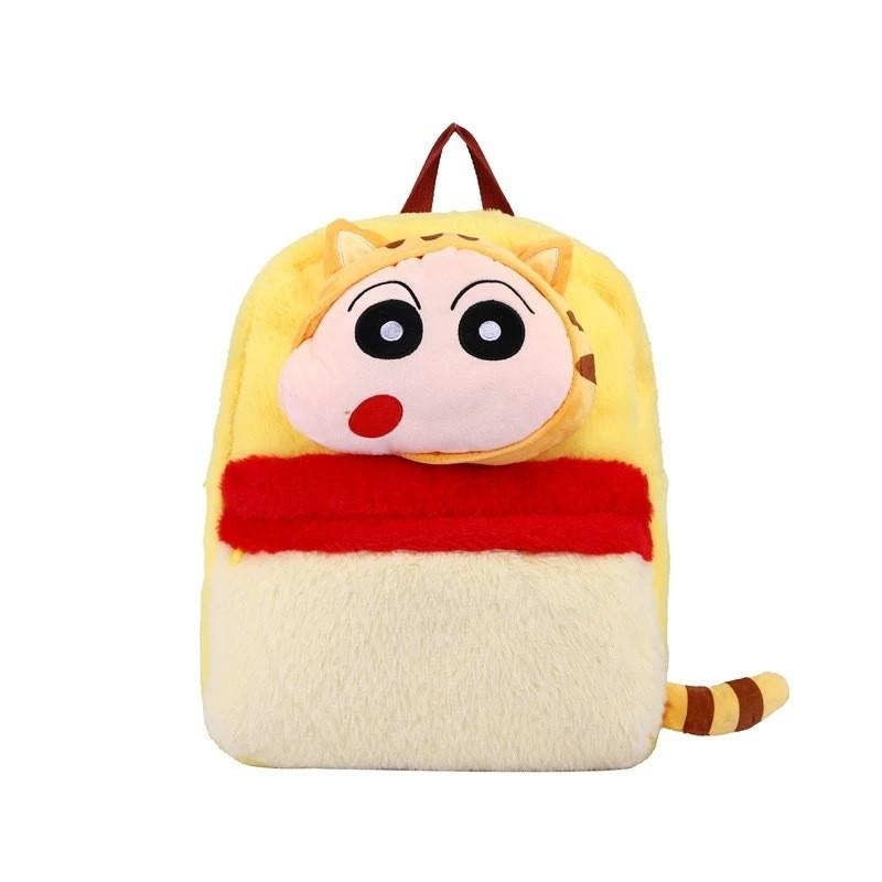 Shinchan Cartoon Crayon Doll Backpack Fluffy Kid Backpack For School Outings And