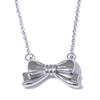 Yhpup Hot Style Metal Bowknot Bow Pendant Necklace Fashion Stainless Steel Water Resistant Attractive Trendy Jewelry Gift