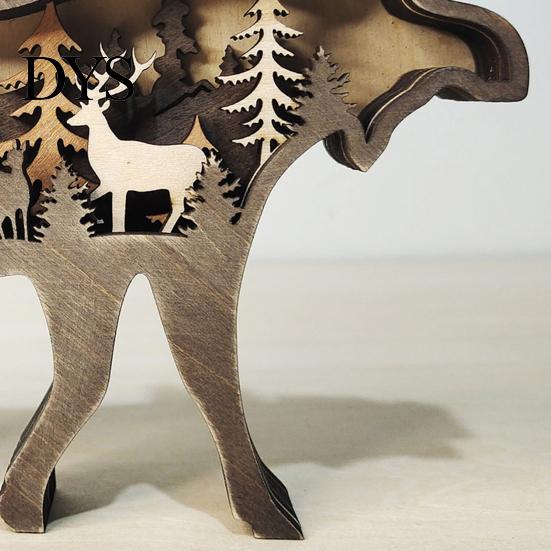 Brown Bear Decor Universal Eco-friendly Compact Table Forest Elk Ornament Crafts for Xmas Figurine