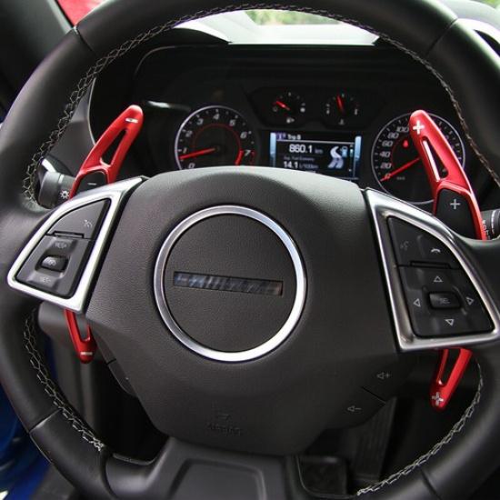 Red Steering Wheel Shift Paddle Shifter Extension Trim  For Chevrolet Camaro 17+