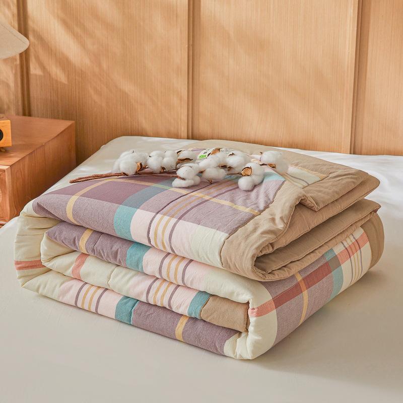 100% Cotton Summer Air Conditioning Quilt - Lightweight Quilt for Students and Children