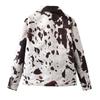 Cross-border European and American autumn women's clothing popular lapel print shirt long-sleeved short jacket