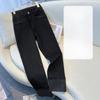 Women's High Waist Straight Leg Jeans Loose Fit Cuffed Hem Denim Pants for Casual Daily Wear
